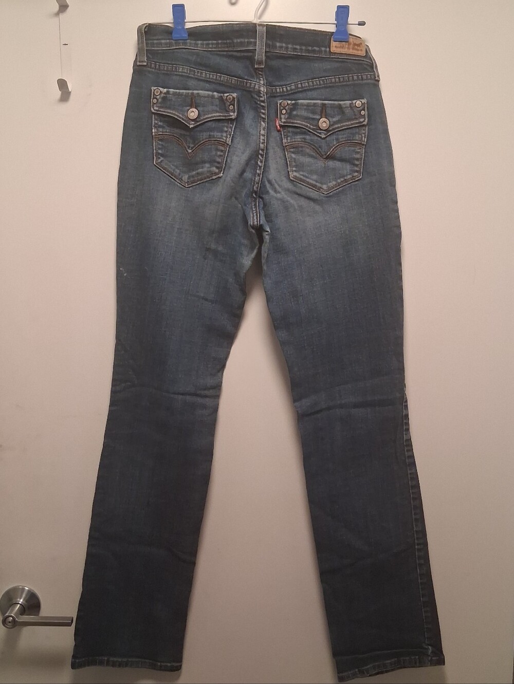 Classic Women's Levis 505 Straight Leg Blue Denim Jeans - Picture 3 of 8